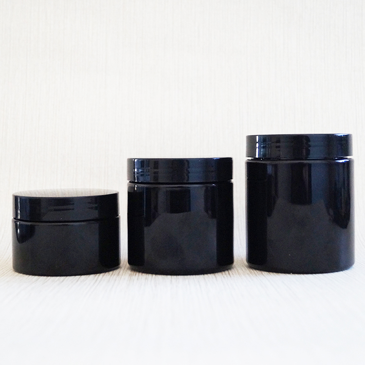 100ml 120ml 150ml 200ml 250ml 500ml black plastic jar pet with black caps