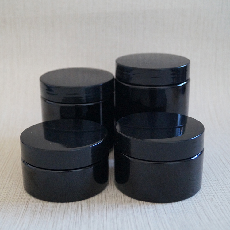 100ml 120ml 150ml 200ml 250ml 500ml black plastic jar pet with black caps
