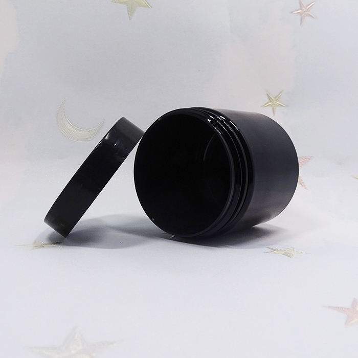 100ml 120ml 150ml 200ml 250ml 500ml black plastic jar pet with black caps