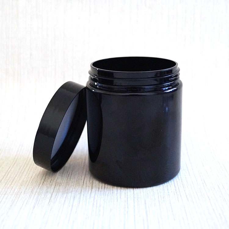 100ml 120ml 150ml 200ml 250ml 500ml body scrub black plastic jar with black plastic lids