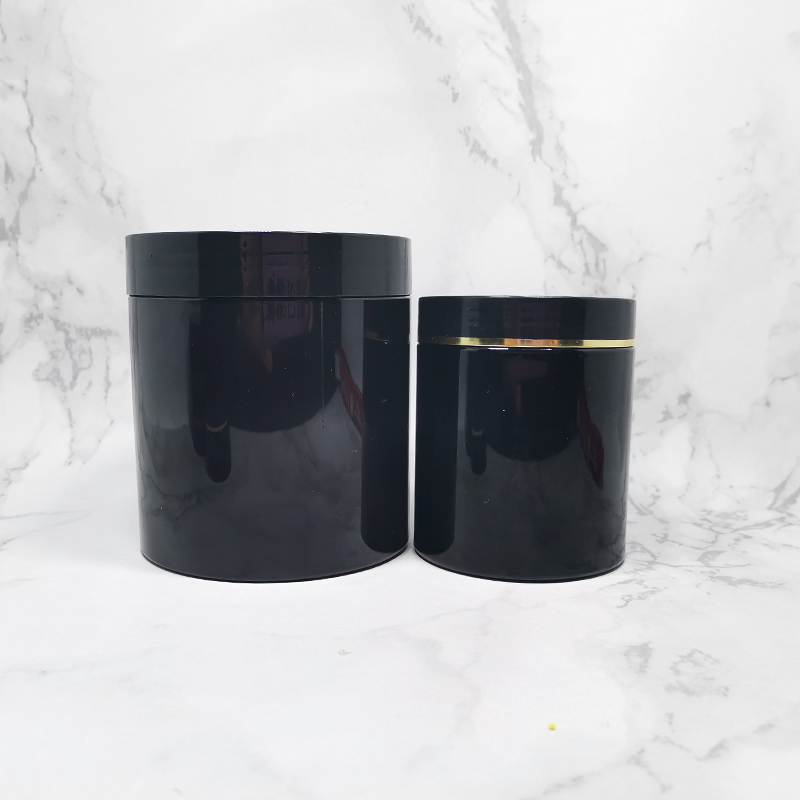 100ml 120ml 150ml 200ml 250ml 500ml body scrub black plastic jar with black plastic lids