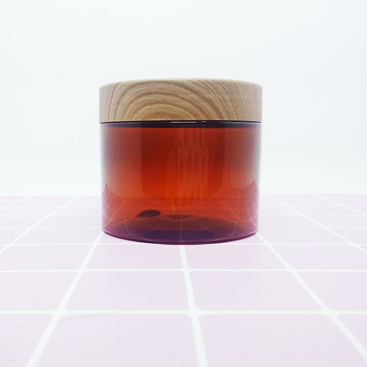 100ml 120ml 150ml 200ml 250ml PET Round Amber Plastic Jars with water transfer printing
