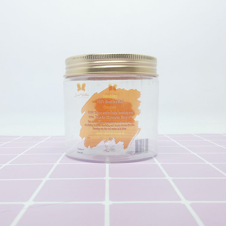100ml 120ml 150ml 200ml 250ml PET Round Amber Plastic Jars with water transfer printing
