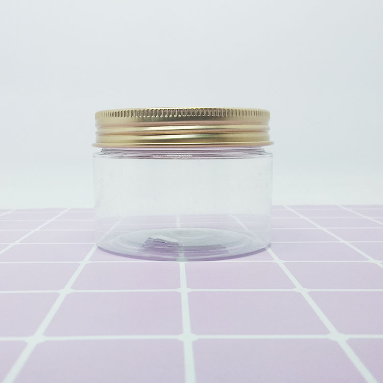 100ml 120ml 150ml 200ml 250ml amber round pet plastic cosmetic jar with white plastic lid