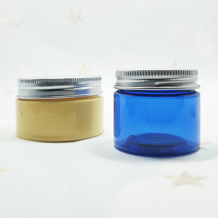 100ml 120ml 150ml 200ml 250ml round Blue Plastic Skincare Jar PET body butter PET containers