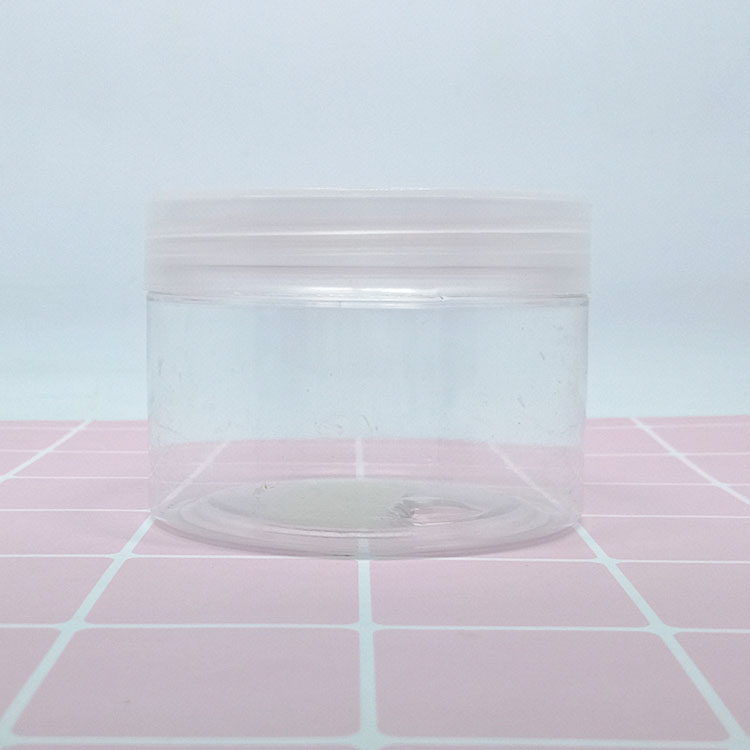 100ml 120ml 150ml 200ml clear   big wide mouth cream jar 150g 200g 250g PET plastic jar with clear plastic lid
