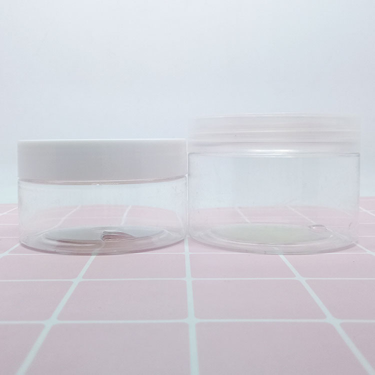 100ml 120ml 150ml 200ml clear big wide mouth cream jar 150g 200g 250g PET plastic jar with clear plastic lid