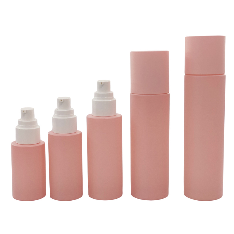 100ml 120ml 150ml 200ml clear blue pink glass lotion toner bottle with screw on lid