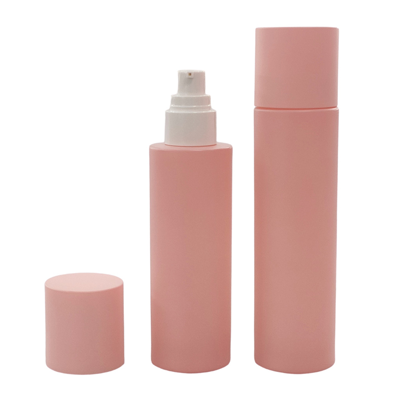 100ml 120ml 150ml 200ml clear blue pink glass lotion toner bottle with screw on lid