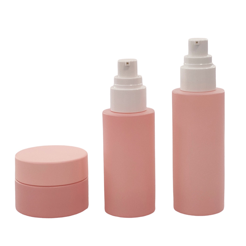 100ml 120ml 150ml 200ml clear blue pink glass lotion toner bottle with screw on lid