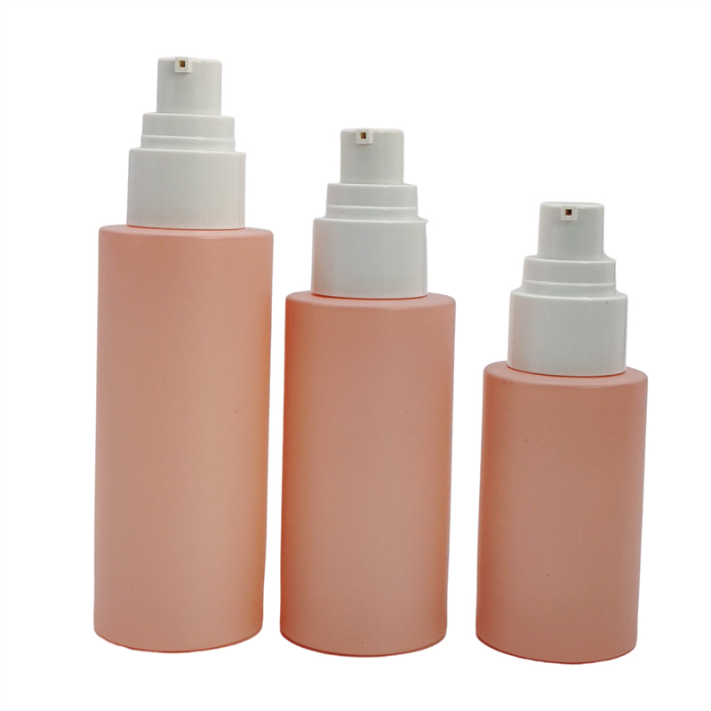 100ml 120ml 150ml 200ml clear blue pink glass lotion toner bottle with screw on lid