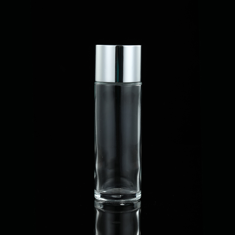 100ml 120ml 150ml cosmetic clear frosted toner glass bottle with screw cap