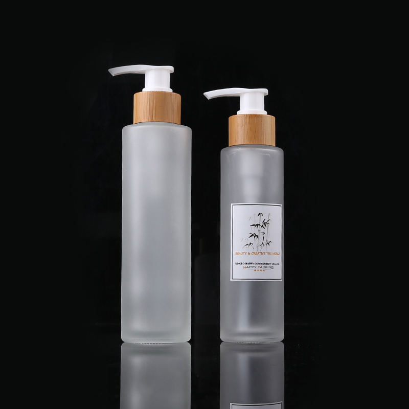 100ml 120ml 150ml luxury cosmetics packaging bamboo lotion pump bottle