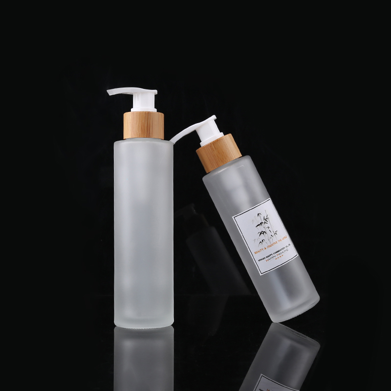 100ml 120ml 150ml luxury cosmetics packaging bamboo lotion pump bottle