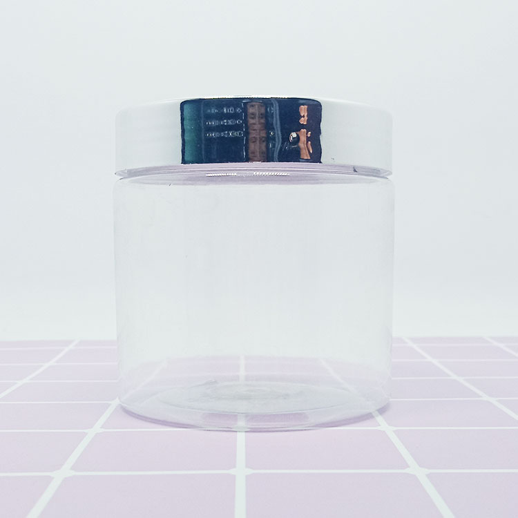 100ml 120ml 200ml 250ml cosmetic clear pet plastic cream jar with sliver  plastic lid