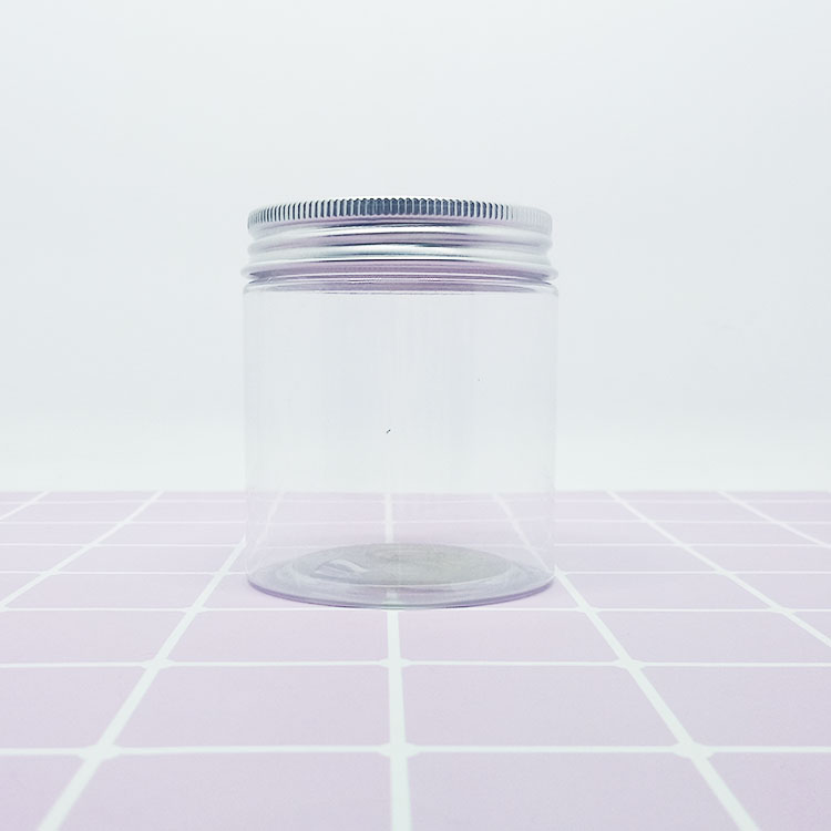 100ml 120ml 200ml 250ml cosmetic clear pet plastic cream jar with sliver plastic lid