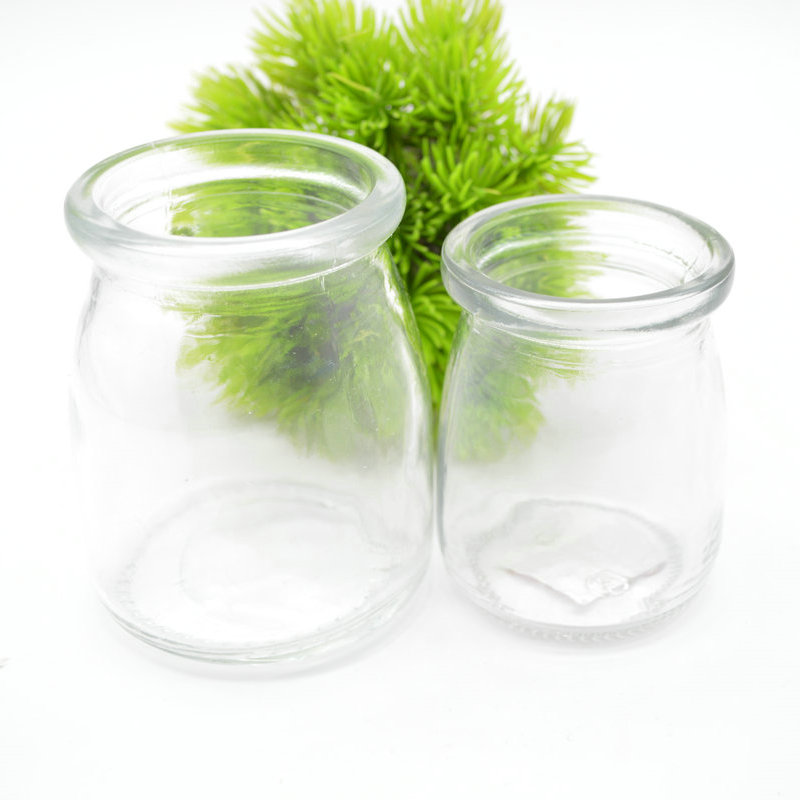 100ml 120ml 200ml wholesale glass bottles with cork lid pudding yogurt candy jars