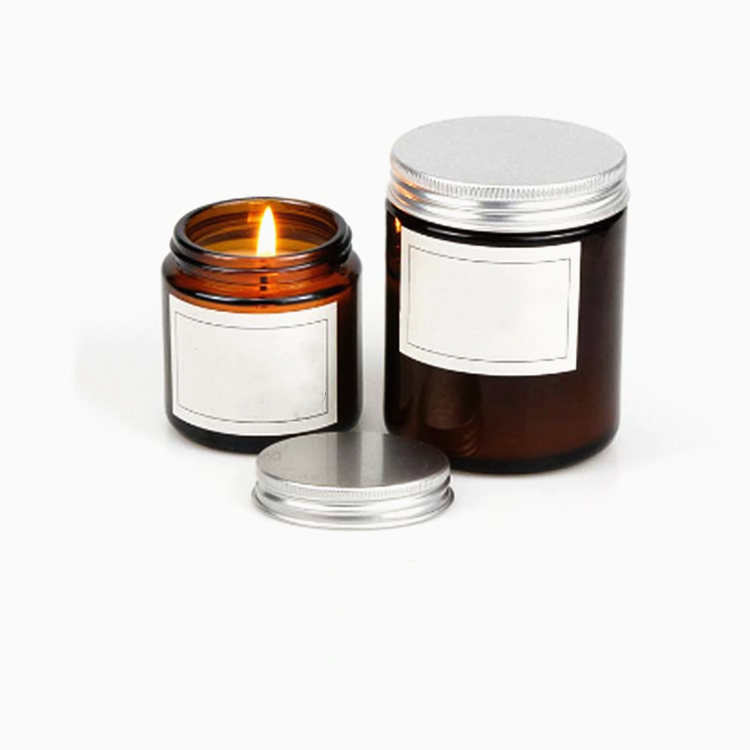 100ml 120ml 4oz Transparent Amber Wide Mouth Glass Bottle Cream Jar for Candle Aromatherapy