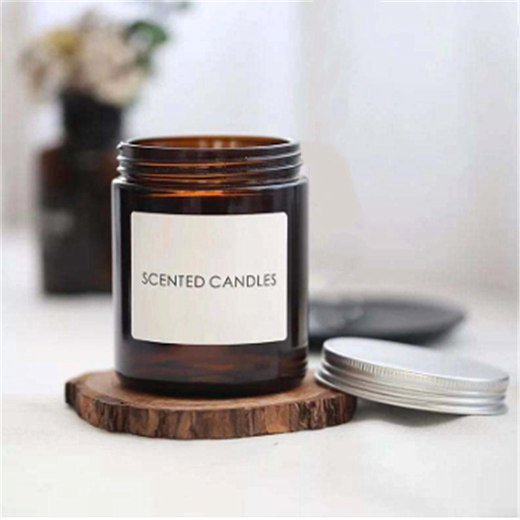 100ml 120ml 4oz Transparent Amber Wide Mouth Glass Bottle Cream Jar for Candle Aromatherapy