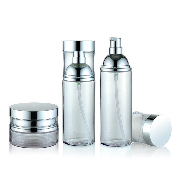 100ml 120ml Glass Pump Lotion Luxury Cosmetic Bottle Set 50g Luxury Cream Jar