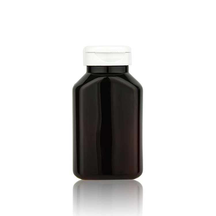 100ml 120ml PET Flip Top Cap Plastic Pill Capsule Bottle Custom Round Healthcare Medicine Plastic Container Manufacturer