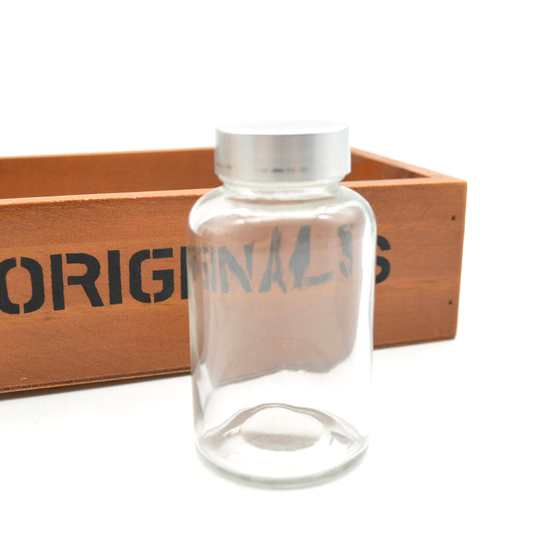 100ml 120ml clear/frosted capsule glass bottle with screw cap