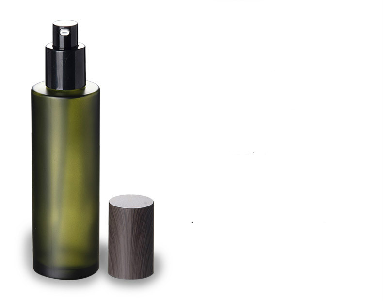 100ml 120ml green frosted lotion pump bottle 30ml 50ml matte green glass jar 30g 50g