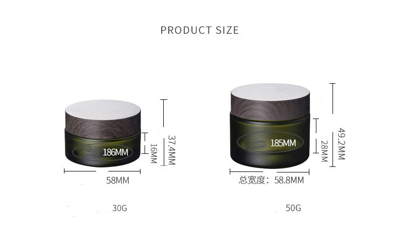 100ml 120ml green frosted lotion pump bottle 30ml 50ml matte green glass jar 30g 50g
