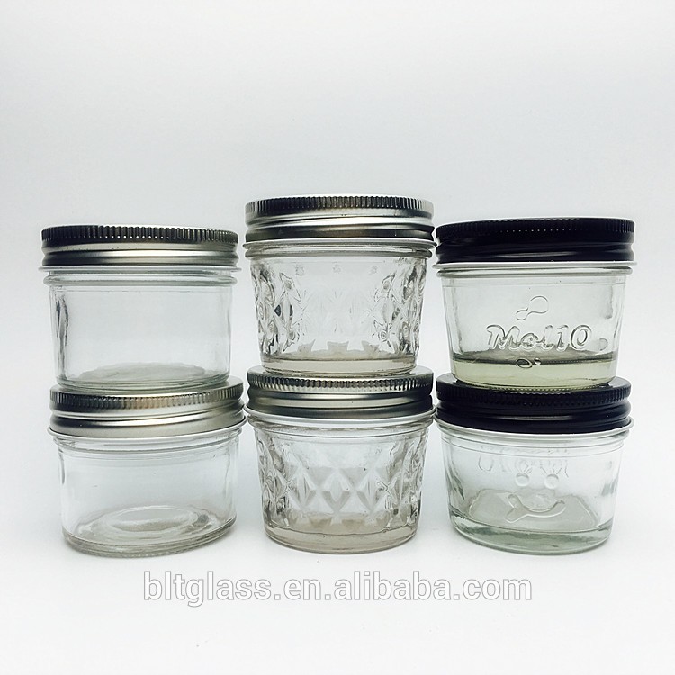 100ml 120ml small quilted jelly jam new preserve embossed glass jar with lid