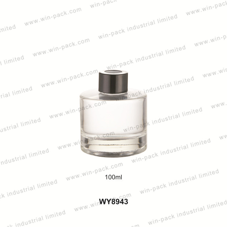 100ml 130ml perfume glass bottle with black wooden cap and stopper