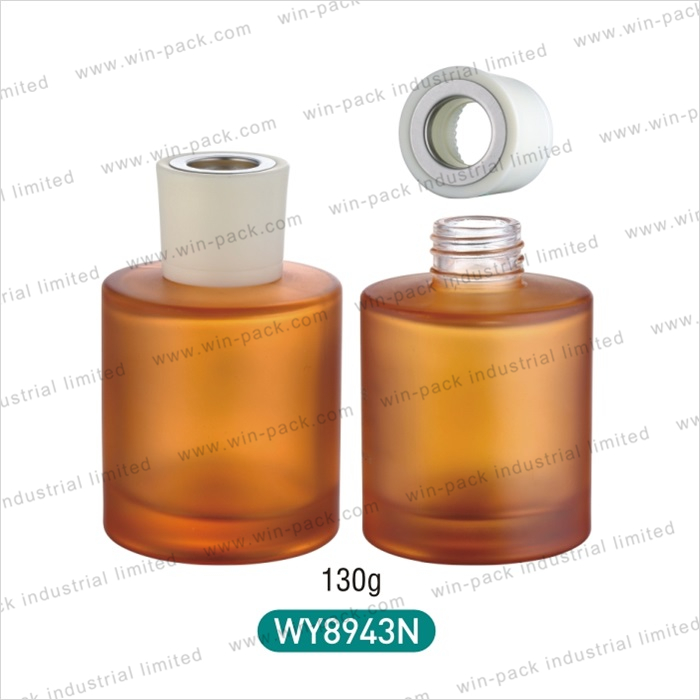 100ml 130ml perfume glass bottle with black wooden cap and stopper