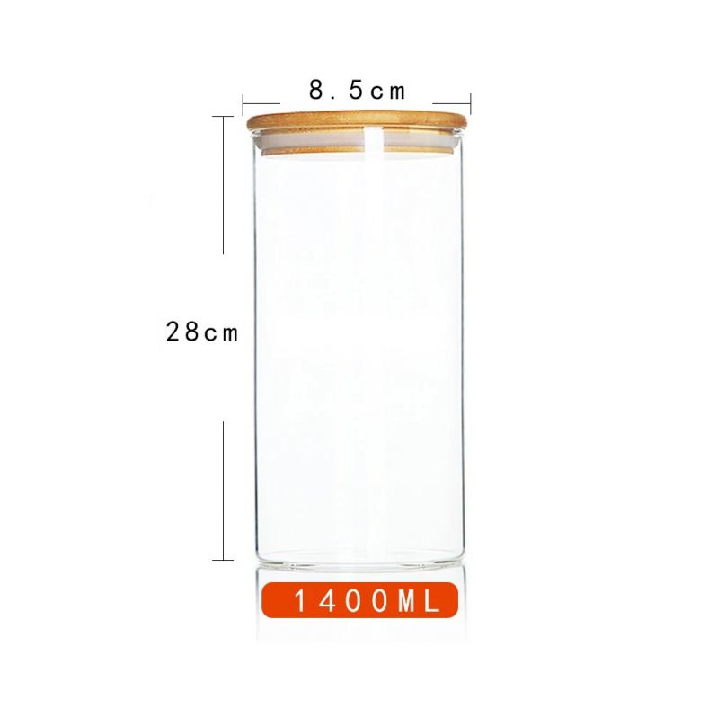 100ml 150ml 200ml 250ml 300ml 350ml 400ml 450ml 550ml 650ml 750ml 1000ml candy food airtight storage glass jar with bamboo lid