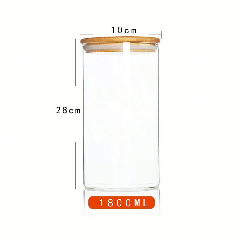 100ml 150ml 200ml 250ml 300ml 350ml 400ml 450ml 550ml 650ml 750ml 1000ml candy food airtight storage glass jar with bamboo lid