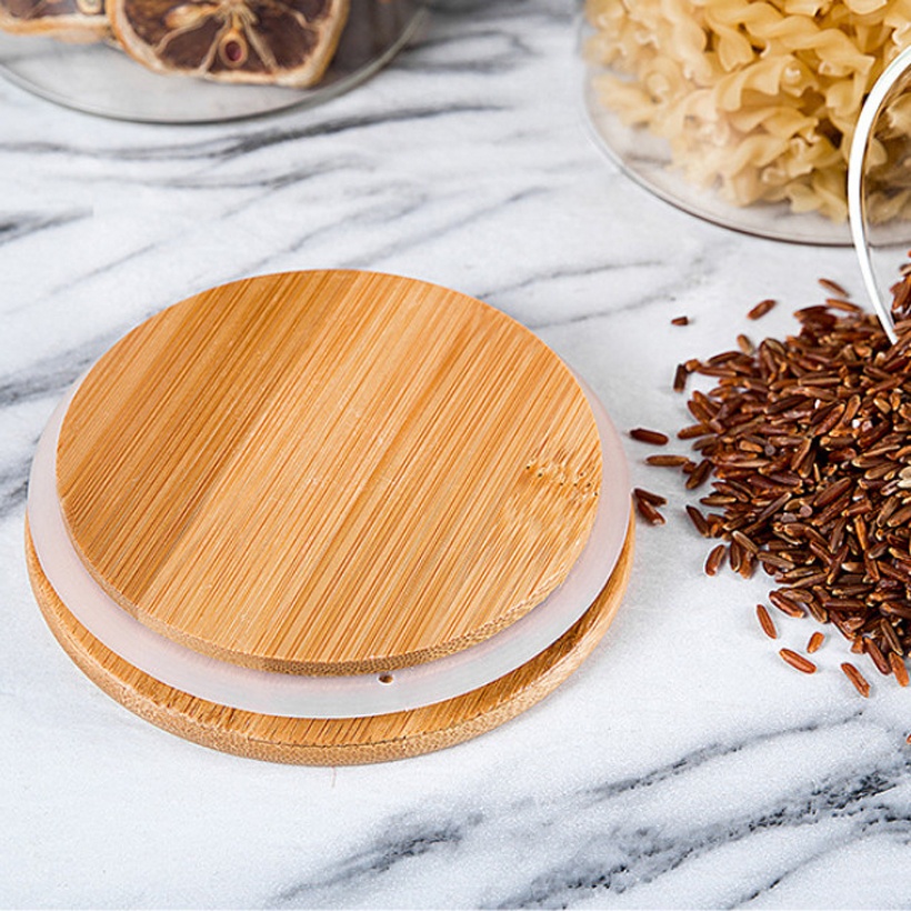 100ml 150ml 200ml 250ml 300ml 350ml 400ml 450ml 550ml 650ml 750ml candy food airtight glass storage jar with bamboo lid
