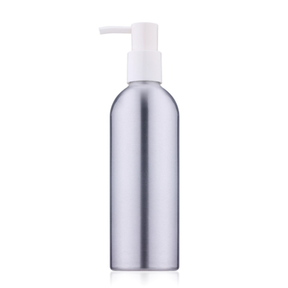 100ml 150ml 200ml 250ml 300ml 400ml 500ml cosmetic jar aluminium bottle for shampoo with with aluminum cap and pump