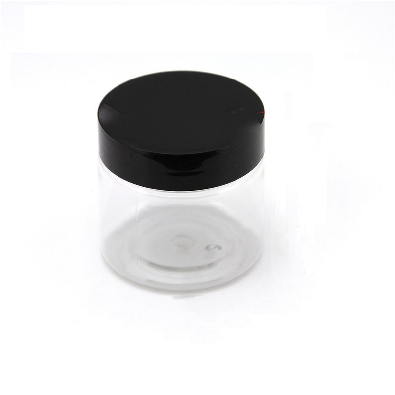 100ml 150ml 200ml 250ml 300ml clear amber black pet plastic cosmetic cream jar with plastic aluminum lid for cosmetic packaging