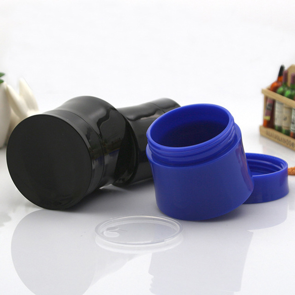 100ml 150ml 200ml 250ml 300ml hot sale empty large cosmetic cream hair gel  container amber plastic jar with black screw lid