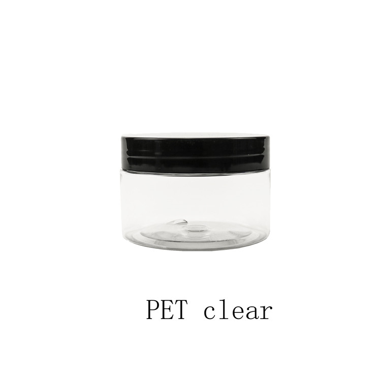 100ml 150ml 200ml 250ml 300ml plastic round clear pet jar 150g amber pet plastic jar for cosmetic with bamboo cap