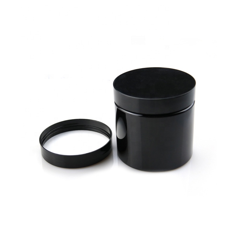 100ml 150ml 200ml 250ml 500ml Empty Large Cosmetic Cream Hair Gel Black Plastic Jar with Screw Lid
