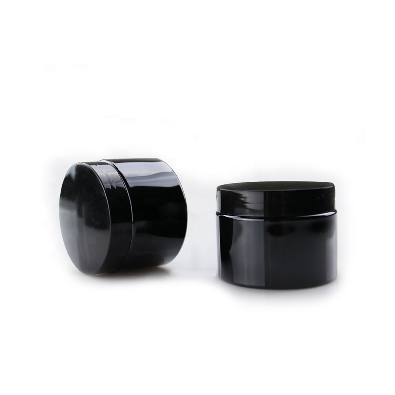 100ml 150ml 200ml 250ml 500ml Empty Large Cosmetic Cream Hair Gel Black Plastic Jar with Screw Lid