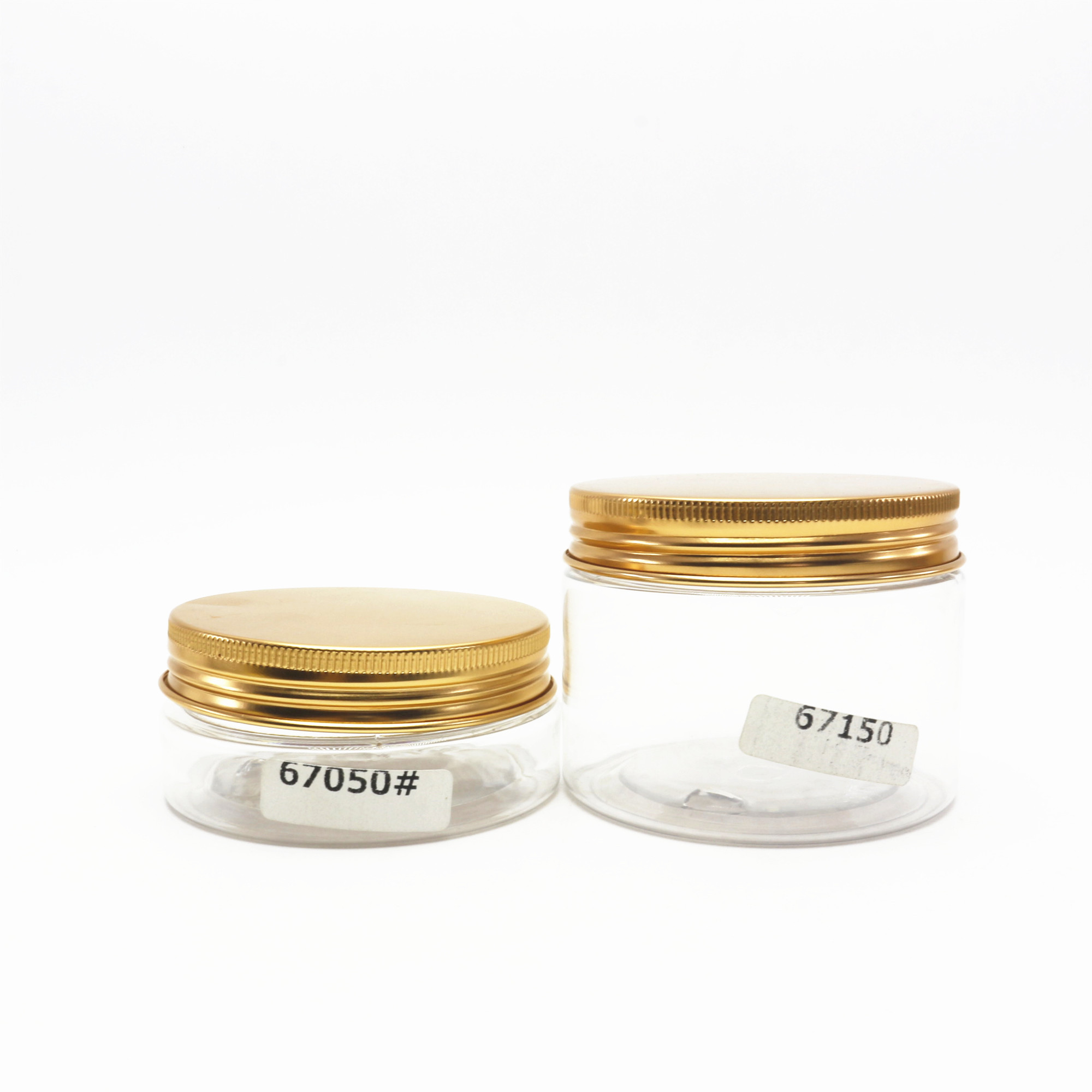 100ml 150ml 200ml 250ml high quality of amber PET jars with white plastic lids in stock PL-37K
