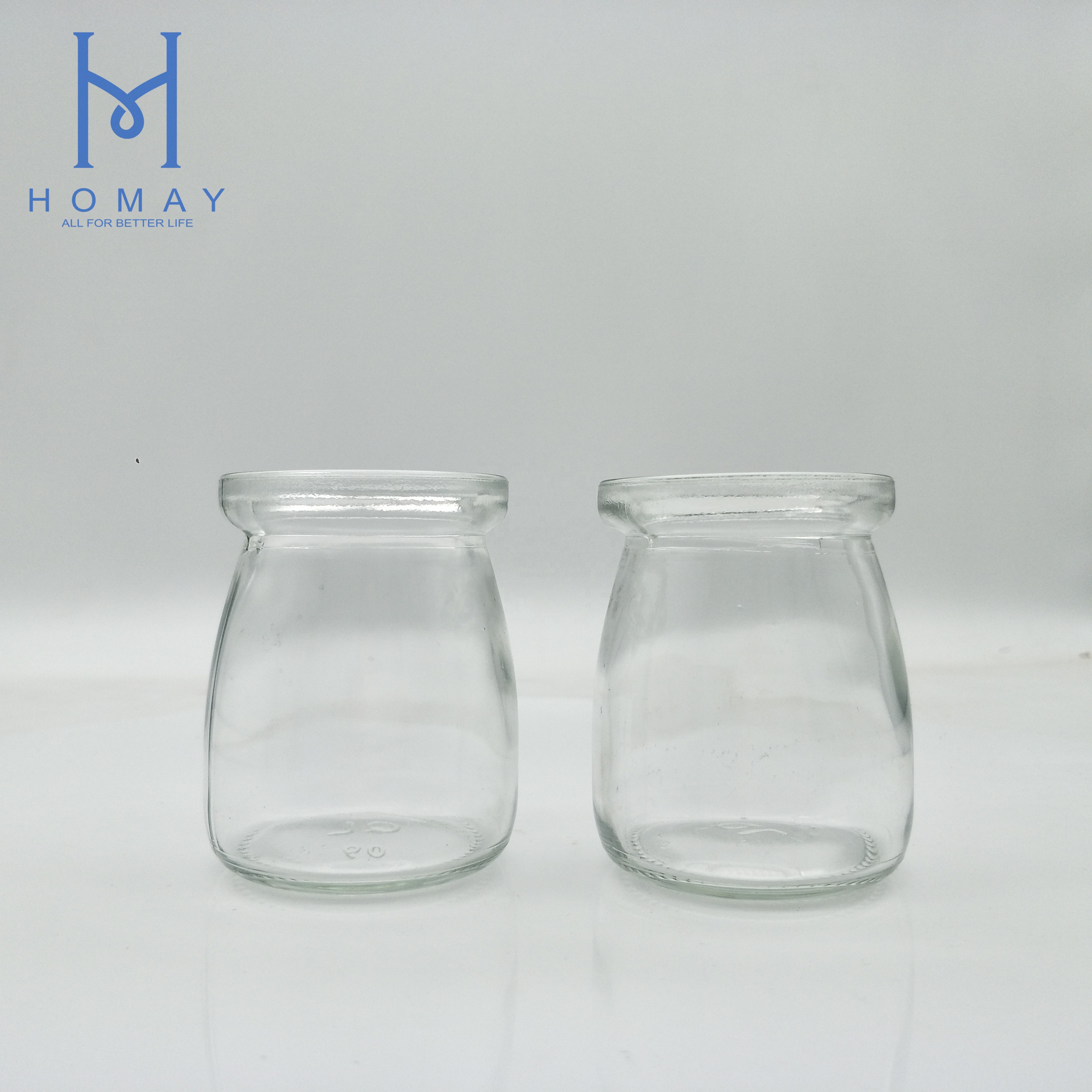 100ml 150ml 200ml Clear Wide Mouth Pudding Glass Jar Milk Glass Bottle