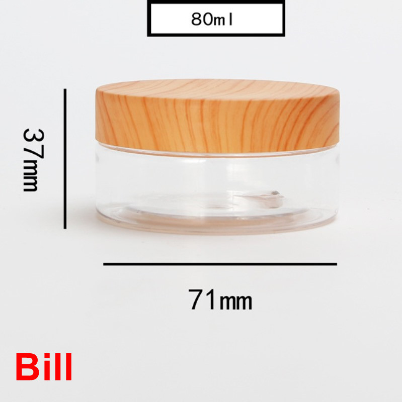100ml 150ml 200ml Screw Top Wide Mouth Wood Lid Candy Jar Plastic Nut Storage Jam Jar Plastic Honey Jar