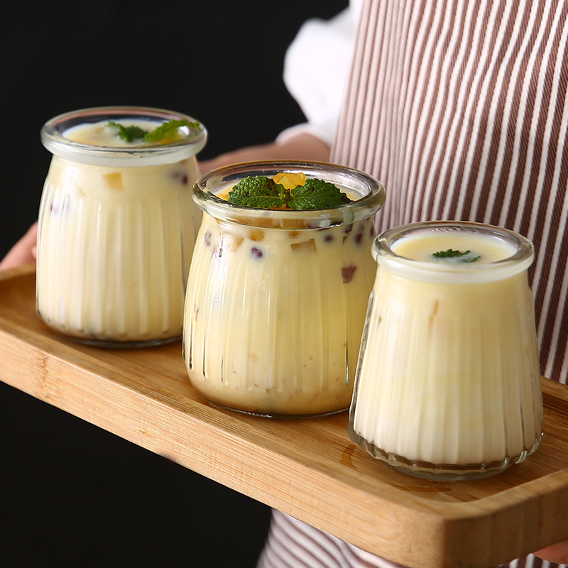 100ml 150ml 200ml Small Glass Pudding Jar with Lid