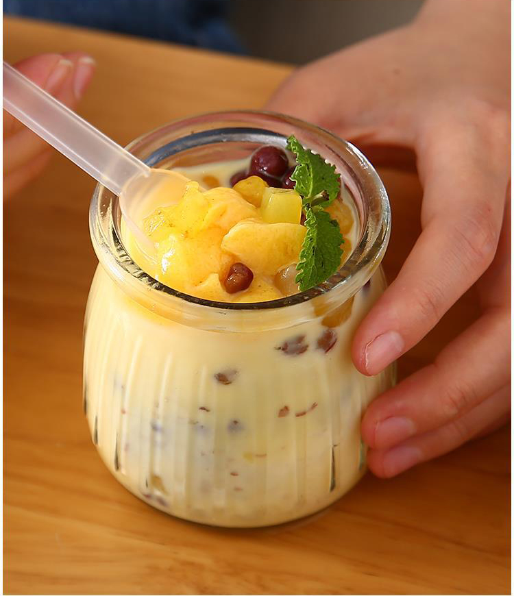 100ml 150ml 200ml Small Glass Pudding Jar with Lid
