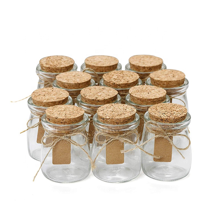 100ml 150ml 200ml Vintage Milk Bottle with cork 100ml glass jar with hemp rope label