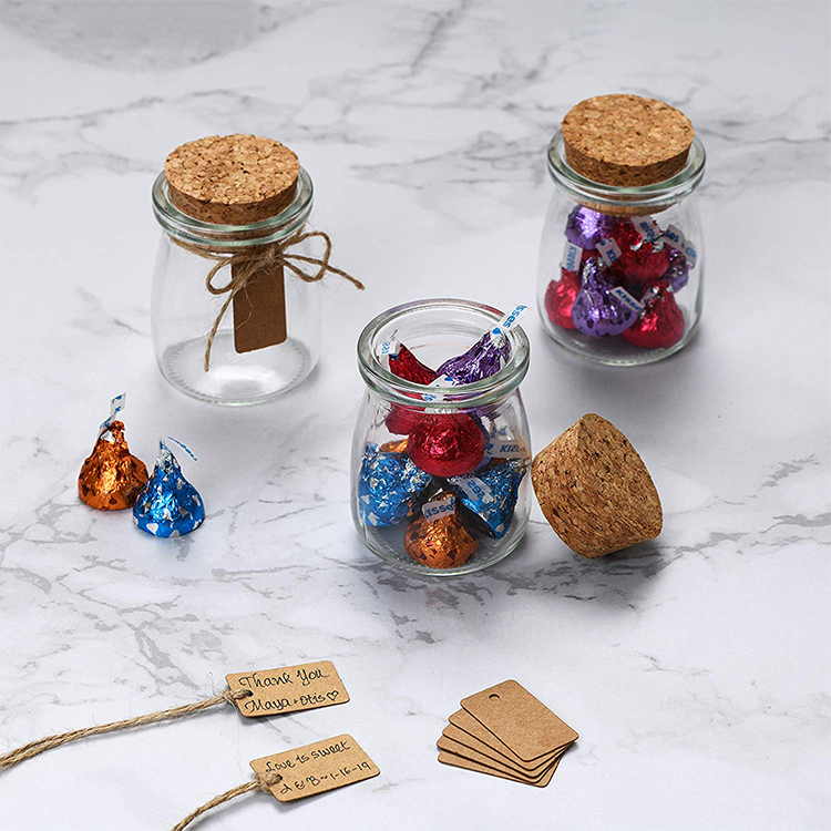 100ml 150ml 200ml Vintage Milk Bottle with cork 100ml glass jar with hemp rope label