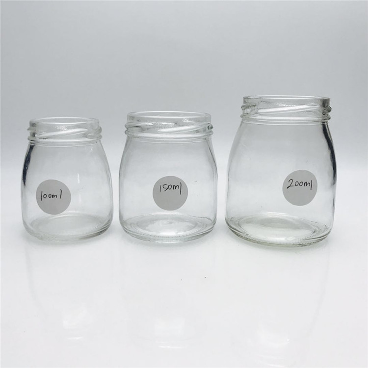 100ml 150ml 200ml candy/ pudding/ yogurt glass jar with metal lid
