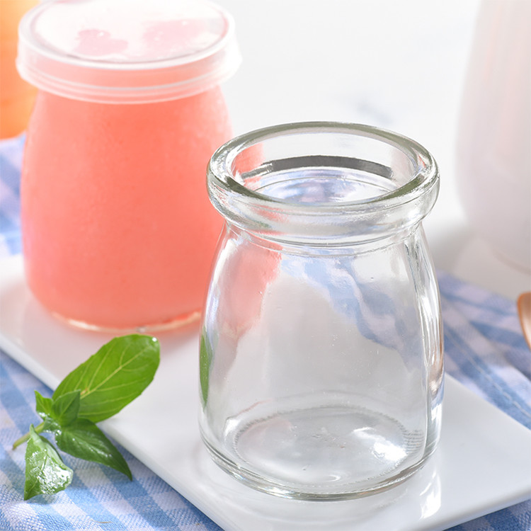 100ml 150ml 200ml cute clear glass pudding jar jelly jar with plastic cap