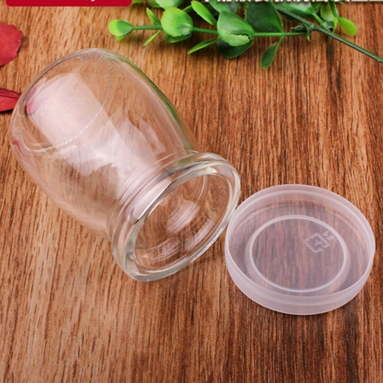 100ml 150ml 200ml cute clear glass pudding jar jelly jar with plastic cap